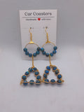 Boucles d'Oreilles Pendantes Métal Argenté Perles Grises et Charm Ange Cœur – Fait Main