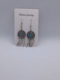 Boucles d'Oreilles Pendantes Métal Plaqué Argent Attrape-Rêve – Fait Main